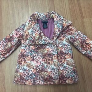 Kids Cynthia Rowley Floral Faux Fur Coat